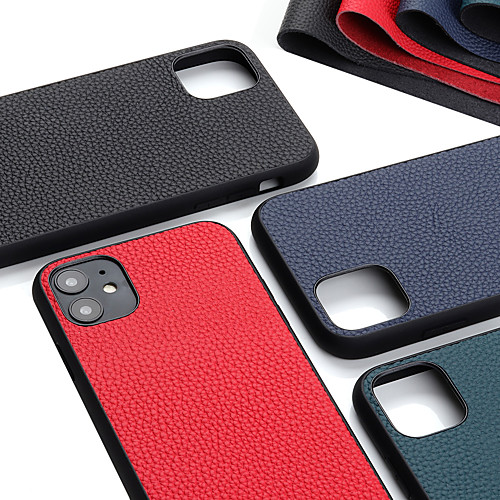 

Phone Case For Apple Back Cover iPhone 12 Pro Max 11 SE 2020 X XR XS Max Shockproof Dustproof Solid Colored Genuine Leather