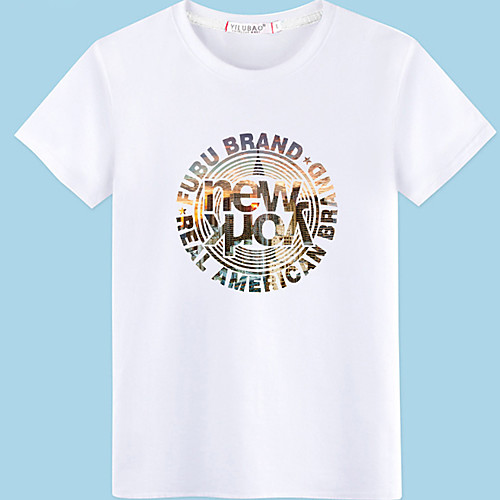 

Men's Unisex Tee T shirt Hot Stamping Graphic Prints Letter Plus Size Short Sleeve Casual Tops 100% Cotton Basic Vintage Designer Big and Tall White Black Red