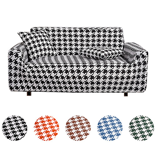 

Solid Houndstooth Swallow Gird Dustproof All-powerful Slipcovers Stretch Sofa Cover Super Soft Fabric Couch Cover with One Free Boster Case(Chair/Love Seat/3 Seats/4 Seats)