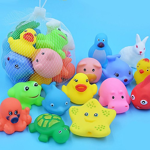 

Set of 10 Animals Rubber Bath Toy, 2 Inches Bathtub Animals Set Squeak Rubber Floating Baby Shower Bath Tub Pool Toys