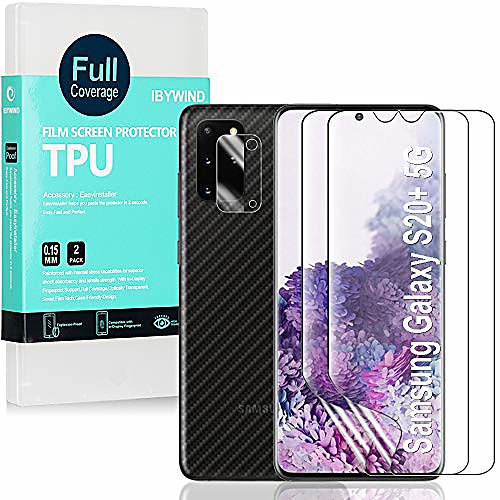 

ibywind protective film for samsung galaxy s20 / s20 plus 5g [2 pieces], [camera protective film] [carbon fiber film for the back] [fingerprint compatible] [bubble-free]