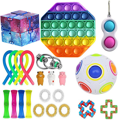 

23pcs Fidget Toys Anti Stress Toy Stretchy Strings Mesh Marble Relief Gift For Adults Children Sensory Antistress Relief Toys