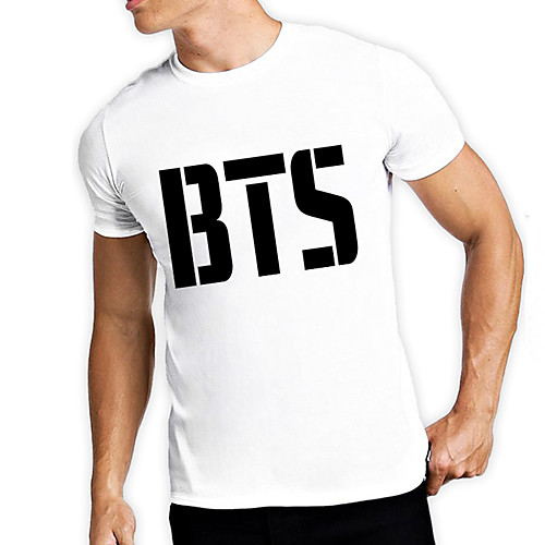 

Men's Unisex Tee T shirt Hot Stamping Graphic Prints Letter Plus Size Print Short Sleeve Casual Tops Cotton Basic Fashion Designer Big and Tall White