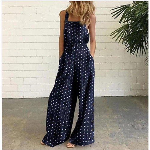 

Women's Chino Outdoor Overalls Pants Flower / Floral Dot Full Length Polka Dots White Black Red Yellow Blushing Pink