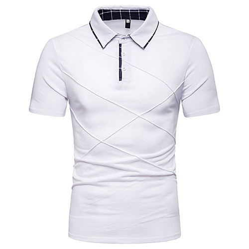 

Men's Golf Shirt Tennis Shirt Solid Color Short Sleeve Casual Tops Simple Fashion White Black Dark Gray