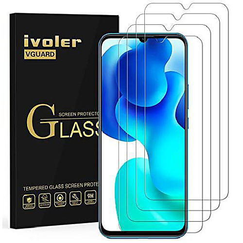 

ivoler 4pcs tempered glass protective film for samsung galaxy a12 / a32 5g / a42 5g / xiaomi mi 10 lite 5g / oppo a15, 9h hardness tempered glass film, anti-scratch film, anti-bubbles, critall-clear