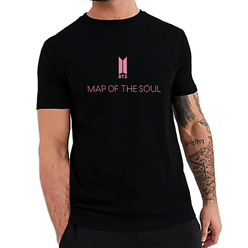 

Men's Unisex Tee T shirt Hot Stamping Graphic Prints Letter Plus Size Print Short Sleeve Casual Tops Cotton Basic Fashion Designer Big and Tall Black