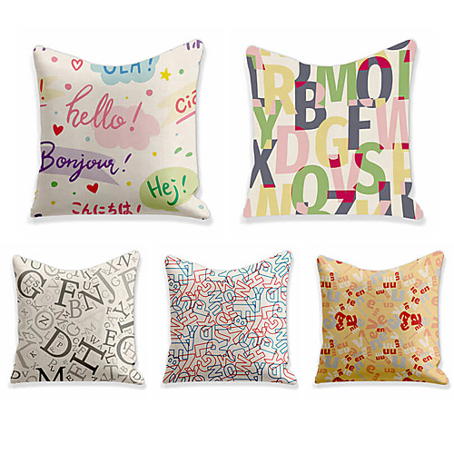 

Double Side Cushion Cover 5PC Soft Decorative Square Throw Pillow Cover Cushion Case Pillowcase for Sofa Bedroom Superior Quality Machine Washable
