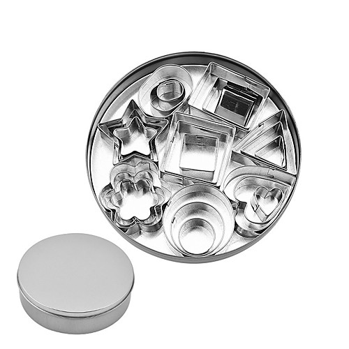 

Stainless Steel Biscuit Mold Cookie Mold 24-Piece Set Graphic Cake DIY Baking Utensils