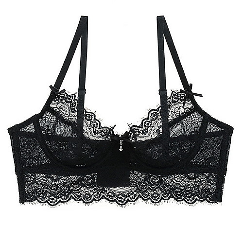 

Women's Bras & Bralettes Underwire Bra 3/4 Cup Solid Color Sexy Gray