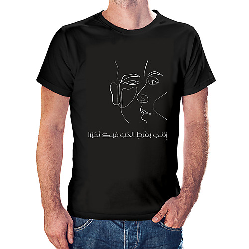 

Men's Unisex Tee T shirt Hot Stamping Graphic Prints Human face Linear Plus Size Print Short Sleeve Casual Tops Cotton Basic Fashion Designer Big and Tall White Wine Black