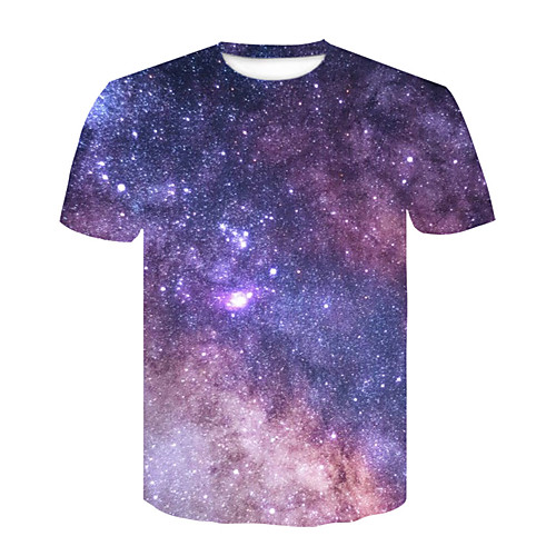 

Men's T shirt 3D Print 3D Rivet Mesh Short Sleeve Casual Tops White Blue Purple
