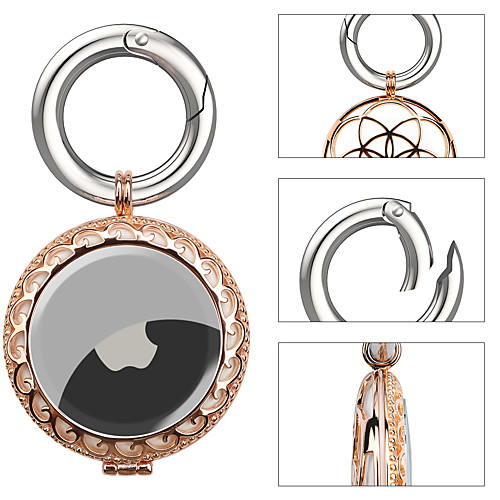 

Luxury Metal Protective Case for Airtag Portable Rhinestone Skin Cover with Keychain Anti-Lost Anti-Scratch Lightweight Case Compatible with AirTag Loop