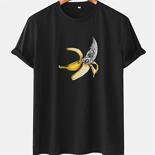 

Men's Unisex Tee T shirt Hot Stamping Graphic Prints Banana Plus Size Short Sleeve Casual Tops 100% Cotton Basic Designer Big and Tall White Black Blue