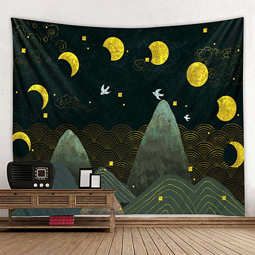 

Wall Tapestry Wall Hanging Art Deco Blanket Curtain Hanging at Home Bedroom Living Room Decoration Lunar Eclipse