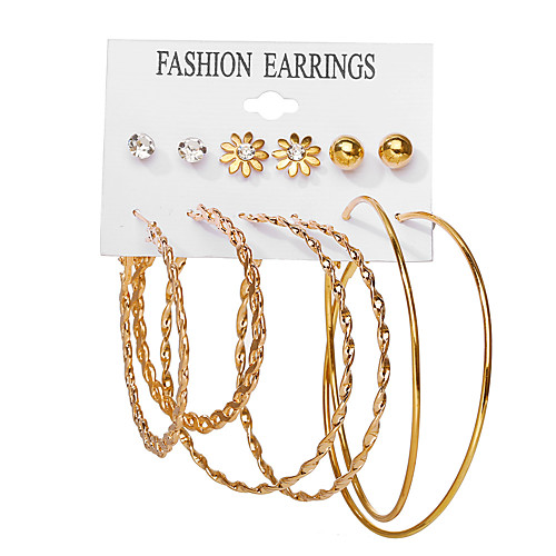 

Hoop Earrings Set Earrings Daisy Stylish European Trendy Sweet Imitation Pearl Earrings Jewelry Gold For Birthday Party Evening Street Date Festival