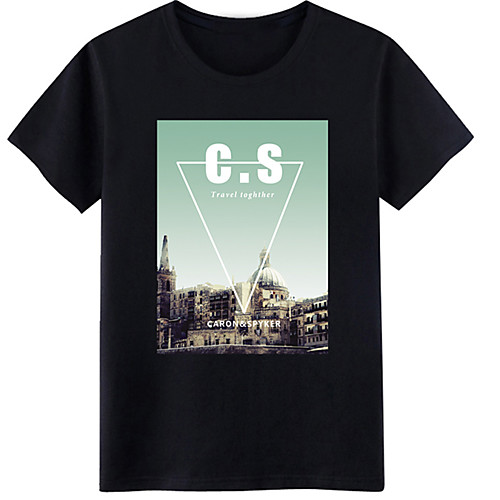 

Men's Unisex Tee T shirt Hot Stamping Graphic Prints City Landscape Letter Plus Size Print Short Sleeve Casual Tops 100% Cotton Basic Designer Big and Tall White Black Wine