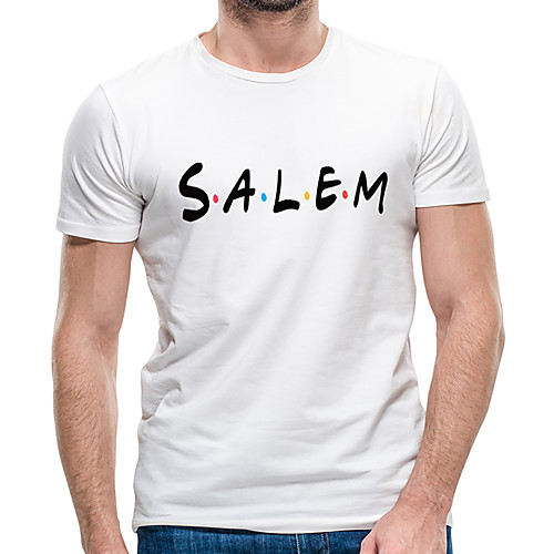 

Men's Unisex Tee T shirt Hot Stamping Graphic Prints Letter Plus Size Print Short Sleeve Casual Tops Cotton Basic Fashion Designer Big and Tall White