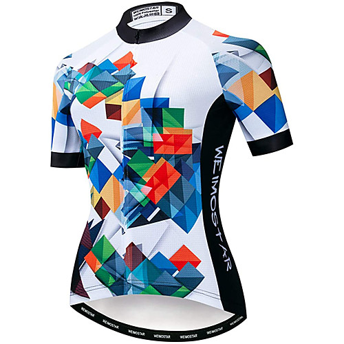 

21Grams Women's Short Sleeve Cycling Jersey Summer Spandex Polyester Blue Rainbow Bike Jersey Top Mountain Bike MTB Road Bike Cycling Quick Dry Moisture Wicking Breathable Sports Clothing Apparel