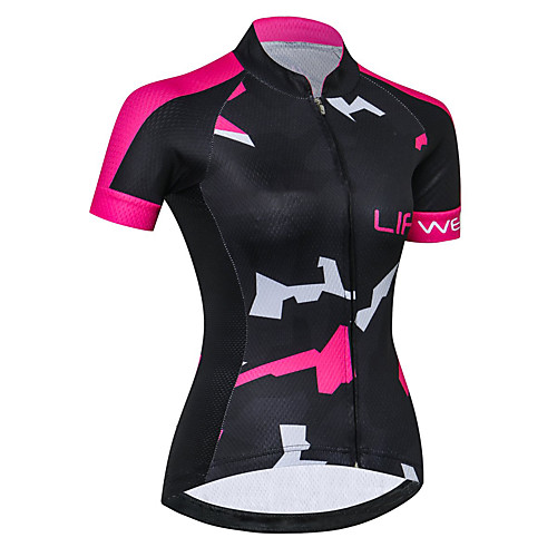 

21Grams Women's Short Sleeve Cycling Jersey Summer Spandex Polyester Black / Red Bike Jersey Top Mountain Bike MTB Road Bike Cycling Quick Dry Moisture Wicking Breathable Sports Clothing Apparel