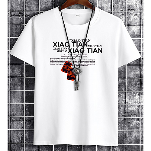 

Men's Unisex Tee T shirt Hot Stamping Graphic Prints Card Letter Plus Size Print Short Sleeve Casual Tops Cotton Basic Fashion Designer Big and Tall White Black Khaki