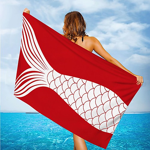 

Multi Purpose Beach Towel,Superfine Fibre Rectangular Colorful Fish Patterned Silk Scarf,Sand Free Towel, for Travel, Camping, Pool, Outdoor or Picnic