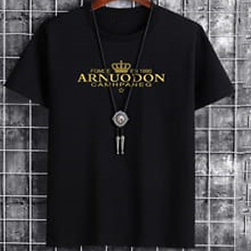

Men's Unisex Tee T shirt Hot Stamping Graphic Prints Letter Plus Size Print Short Sleeve Casual Tops Cotton Basic Fashion Designer Big and Tall White Black Khaki