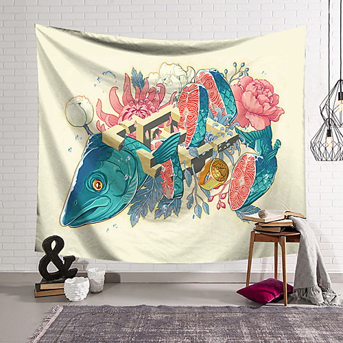 

Japanese Painting Style Wall Tapestry Art Decor Blanket Curtain Hanging Home Bedroom Living Room Decoration Polyester