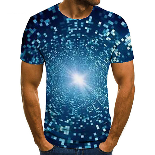 

Men's Unisex Tee T shirt 3D Print Graphic Prints Streamer Plus Size Print Short Sleeve Casual Tops Basic Fashion Designer Big and Tall Blue