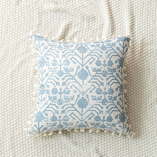 

Cushion Cover Abstract Floral Plant Print Around Fringe Pillowcase
