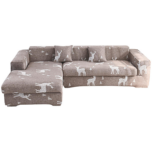 

Print Dustproof Stretch Slipcovers Stretch Sofa Cover Super Soft Fabric Couch Cover Fit For 1 to 4 Cushion Couch And L Shape Sofa (You will Get 1 Throw Pillow Case as free Gift)