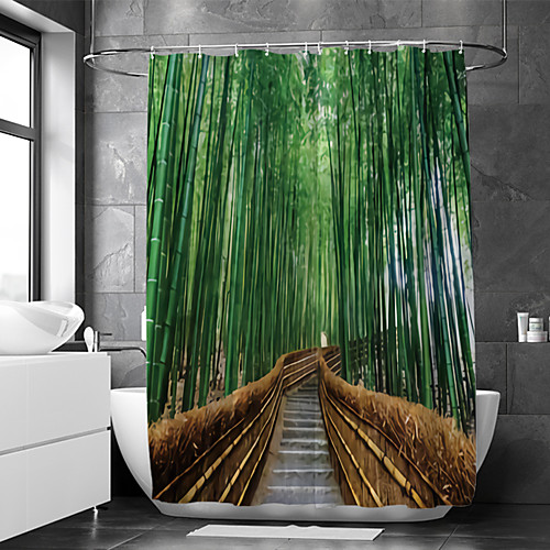 

Waterproof Fabric Shower Curtain Bathroom Decoration and Modern and Landscape 72 Inch