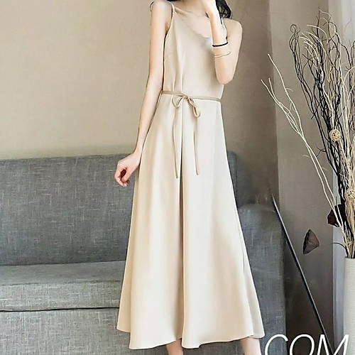 

sling dress women 2021 summer over the knee long skirt with a base french temperament loose skirt foreign trade wholesale