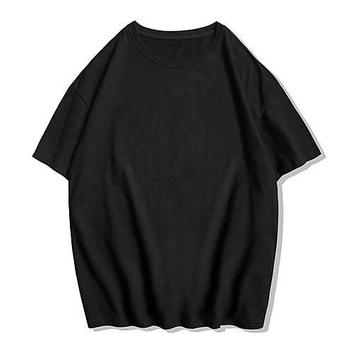 

Men's Unisex Tee T shirt Hot Stamping Solid Color Graphic Prints Plus Size Print Short Sleeve Street Tops Cotton Basic Designer Big and Tall Round Neck White Black Blue / Summer
