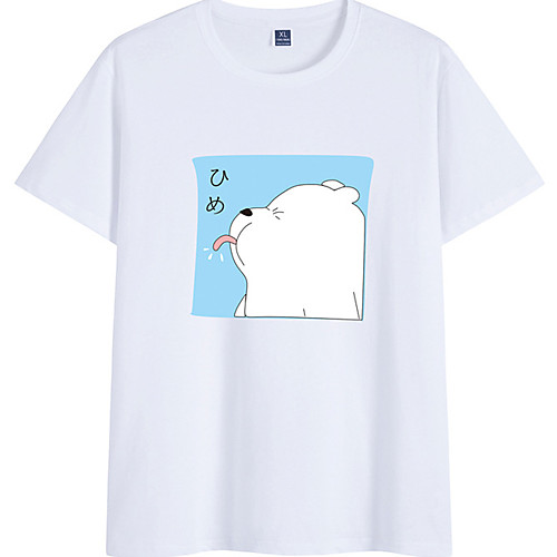 

Men's Unisex Tee T shirt Hot Stamping Graphic Prints Bear Plus Size Short Sleeve Casual Tops 100% Cotton Basic Vintage Designer Big and Tall White Black Red