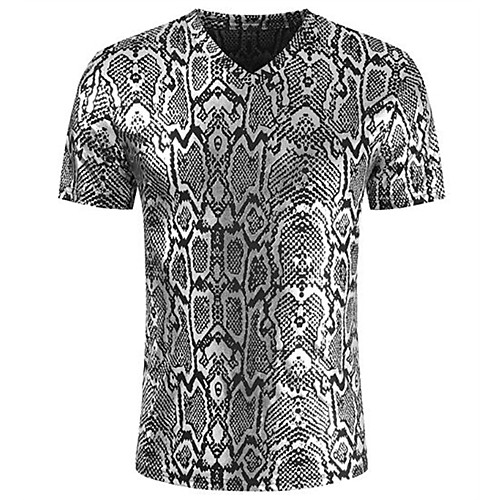 

Men's T shirt Graphic Short Sleeve Daily Tops Casual Gold Silver