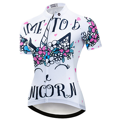 

21Grams Women's Short Sleeve Cycling Jersey Summer Spandex Polyester White Butterfly Bike Jersey Top Mountain Bike MTB Road Bike Cycling Quick Dry Moisture Wicking Breathable Sports Clothing Apparel