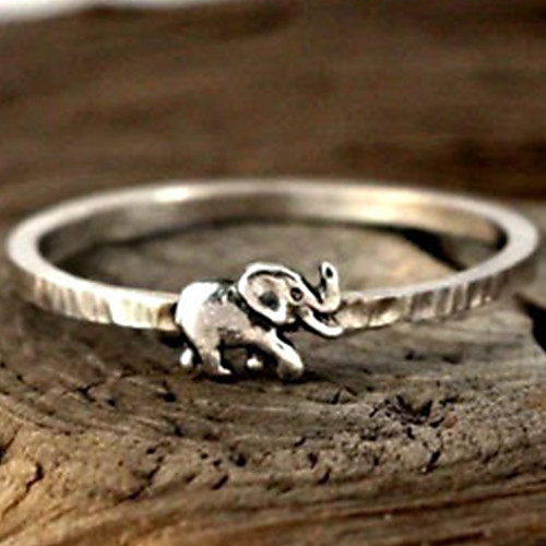 

vintage elephant silver ring stackable rings eternity promise rings for her