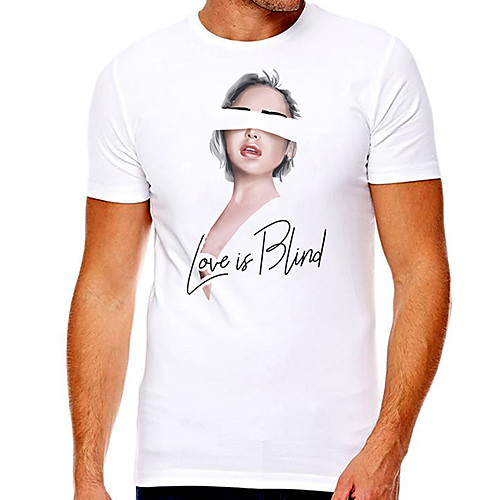 

Men's Unisex Tee T shirt Hot Stamping Graphic Prints Human face Letter Plus Size Print Short Sleeve Casual Tops Cotton Basic Designer Big and Tall White