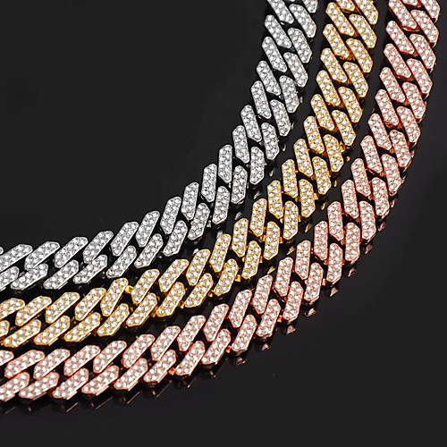 

Men's Necklace Cuban Link Trendy Alloy Silver Gold 50 cm Necklace Jewelry 1pc For Prom Birthday Party