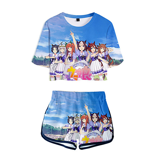 

Inspired by Pretty Derby Cosplay Cosplay Costume Outfits Terylene 3D 2 Piece Printing Shorts For Women's / Men's