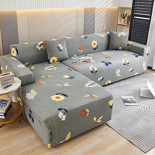 

Simple life Sofa Cover 1-Piece Couch Cover Fit for 1-4 Seater L-shape Couch Soft Stretch Slipcover Spandex Jacquard Fabric Easy to Install(1 Free Cushion Cover)