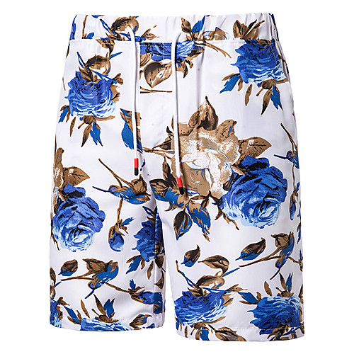

Men's Shorts Shorts Pants Graphic Knee Length Print Black Blue Red