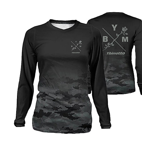 

CAWANFLY Women's Long Sleeve Cycling Jersey Summer Black Bike Top Mountain Bike MTB Road Bike Cycling Quick Dry Breathable Sports Clothing Apparel / Micro-elastic
