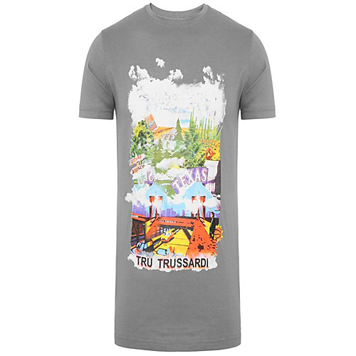 

Men's Unisex Tee T shirt Hot Stamping Graphic Prints City Landscape Plus Size Print Short Sleeve Casual Tops Cotton Basic Fashion Designer Big and Tall Gray