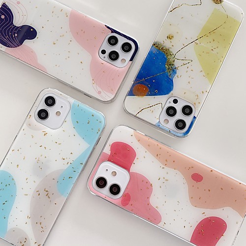 

Phone Case For Apple Back Cover iPhone 12 Pro Max 11 SE 2020 X XR XS Max 8 7 Shockproof Dustproof Lines / Waves Color Gradient TPU