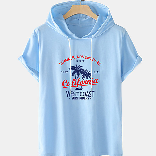 

Men's Unisex Tee T shirt Hot Stamping Graphic Prints Tree Letter Plus Size Short Sleeve Casual Tops 100% Cotton Basic Designer Big and Tall White Blue Orange
