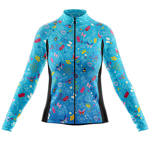 

21Grams Women's Long Sleeve Cycling Jersey Spandex Polyester Blue Bike Jersey Top Mountain Bike MTB Road Bike Cycling Quick Dry Moisture Wicking Breathable Sports Clothing Apparel / Stretchy