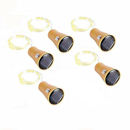 

Outdoor Solar String Light 2m 20 LEDs Garden Lights Copper Wire Wine Bottle Cork Battery Operated Fairy String Lights Outdoor String Lights Warm White RGB White Waterproof Solar Powered Creative 5pcs