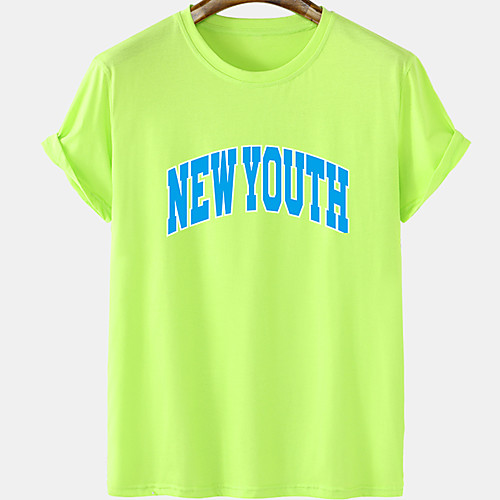

Men's Unisex Tee T shirt Hot Stamping Graphic Prints Letter Plus Size Short Sleeve Casual Tops Cotton Basic Designer Big and Tall Black Khaki Green